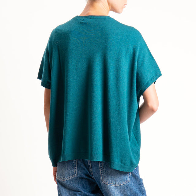 Motel-Maglia a scatola manica scesa - verde