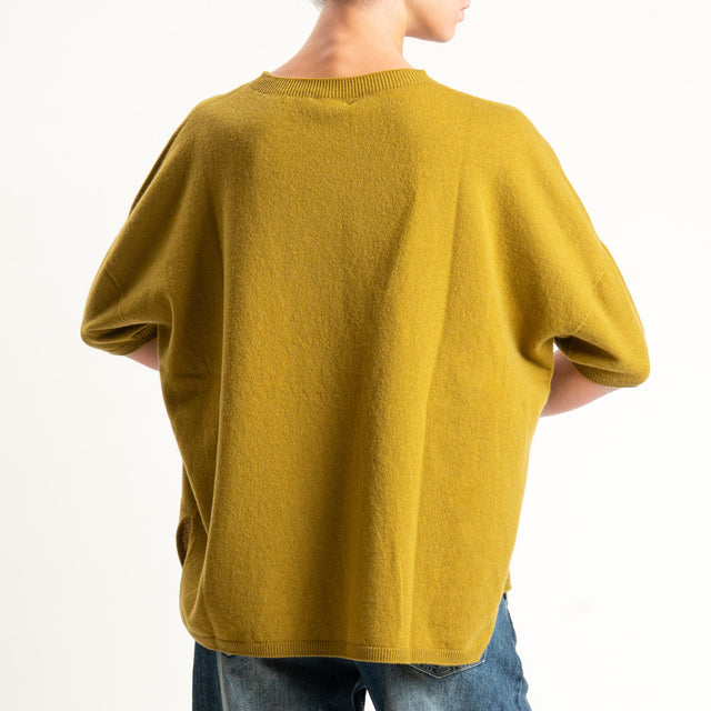 Motel-Maglia 100% LANA spacchi laterali - olio