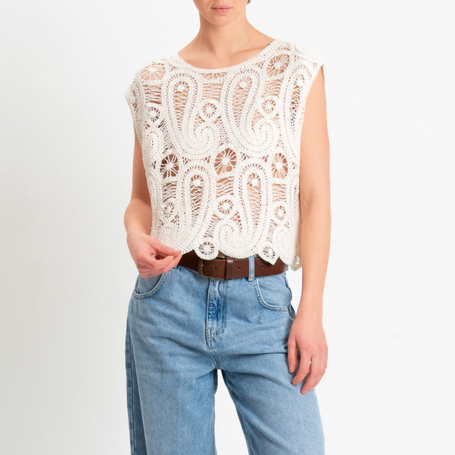 Motel-Top in crochet - burro