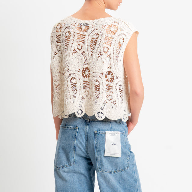 Motel-Top in crochet - burro