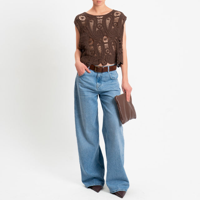 Motel-Top in crochet - cioccolato