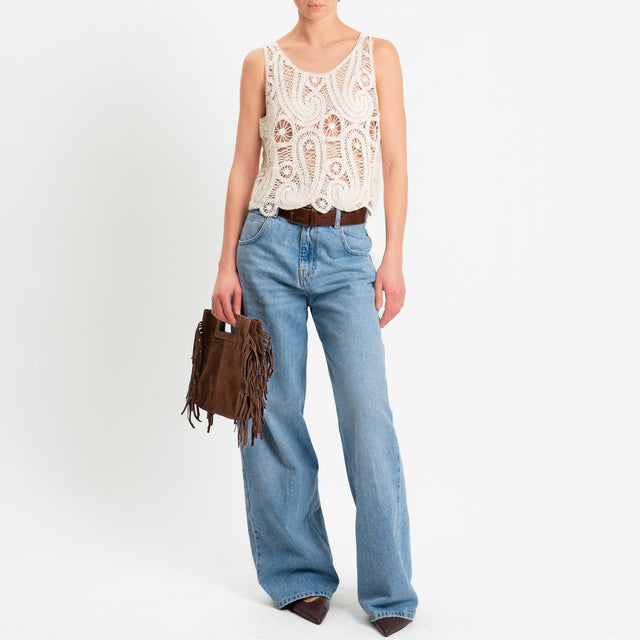 Motel-Top in crochet - burro