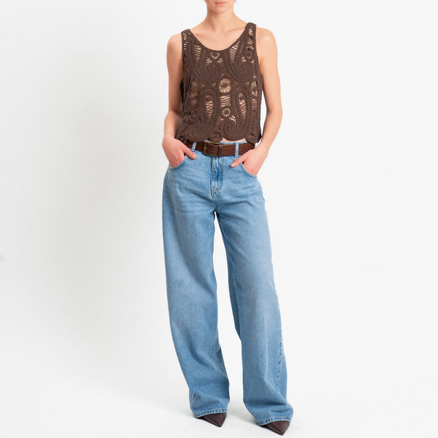 Motel-Top in crochet - cioccolato