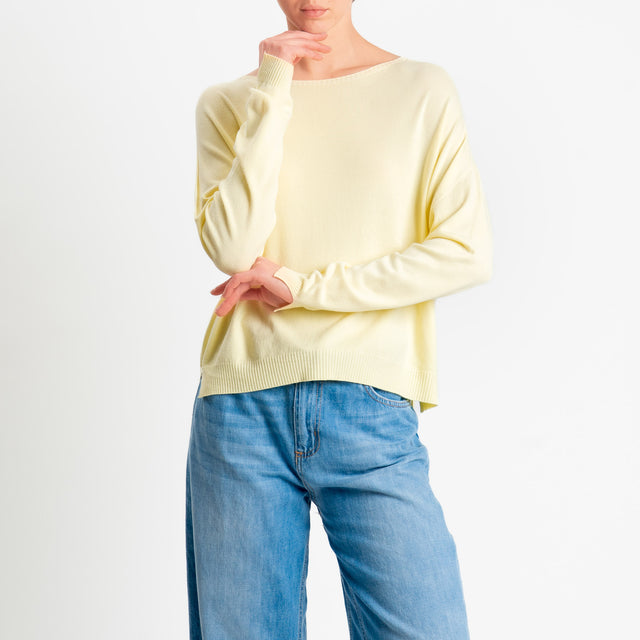 Motel-Maglia girocollo spacchi laterali - yellow