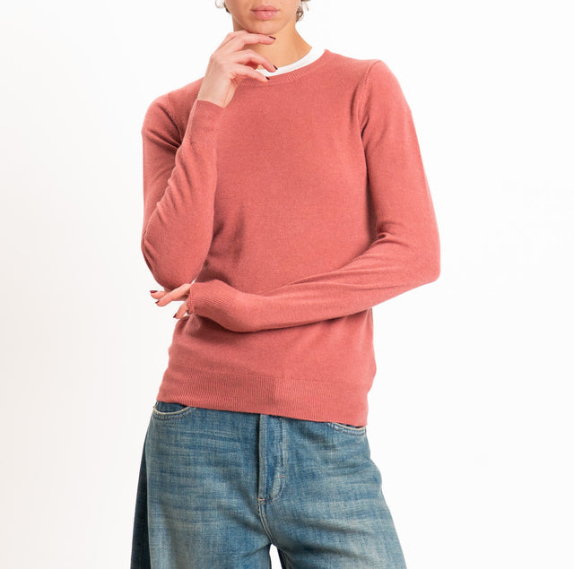 Motel-Maglia girocollo bordi a coste - lipstick