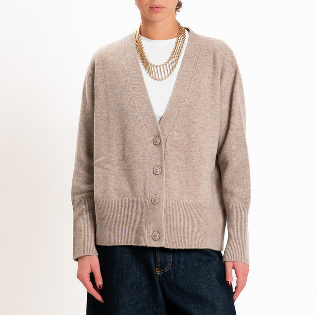 Motel-Cardigan 100% LANA SOFT - beige melange