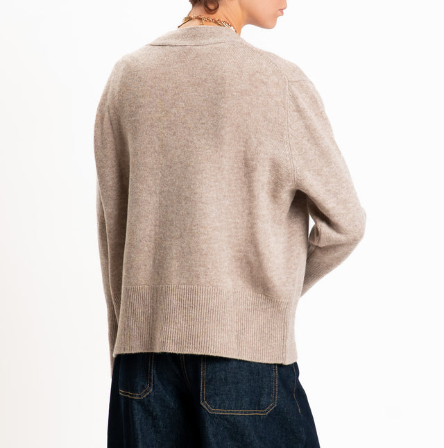 Motel-Cardigan 100% LANA SOFT - beige melange