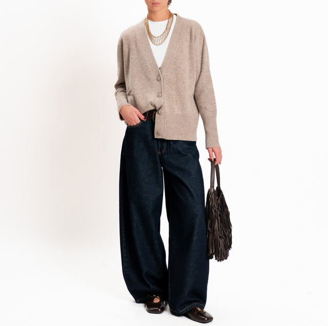 Motel-Cardigan 100% LANA SOFT - beige melange