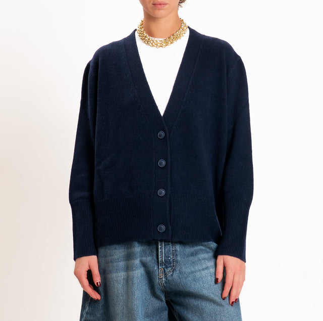 Motel-Cardigan 100% LANA SOFT - blu