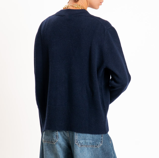 Motel-Cardigan 100% LANA SOFT - blu