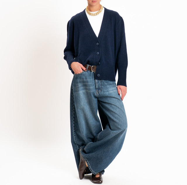 Motel-Cardigan 100% LANA SOFT - blu