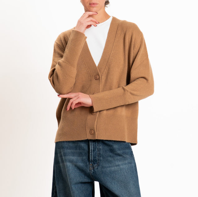 Motel-Cardigan 100% LANA SOFT - cammello