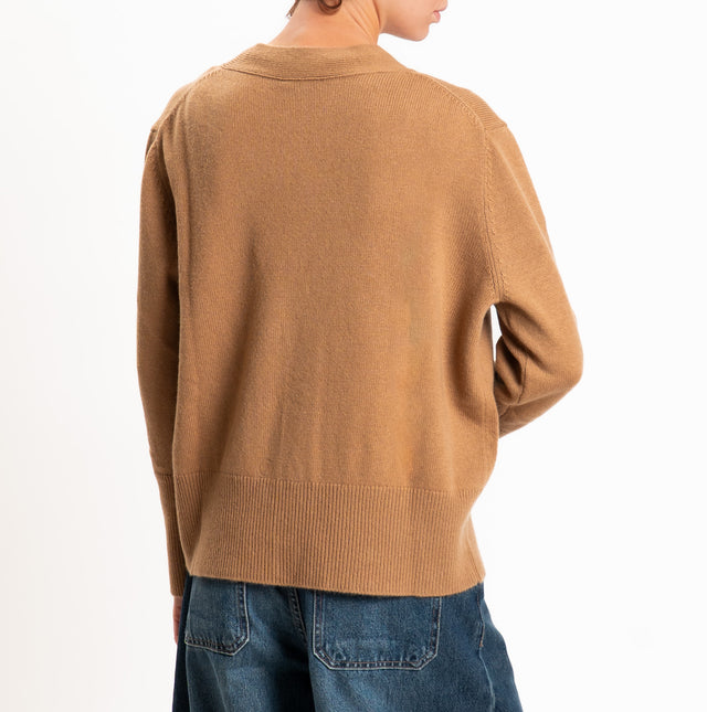 Motel-Cardigan 100% LANA SOFT - cammello