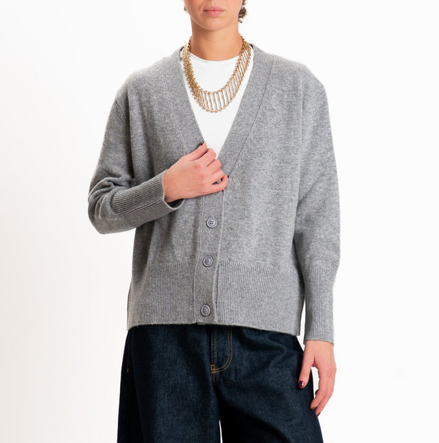 Motel-Cardigan 100% LANA SOFT - grigio melange