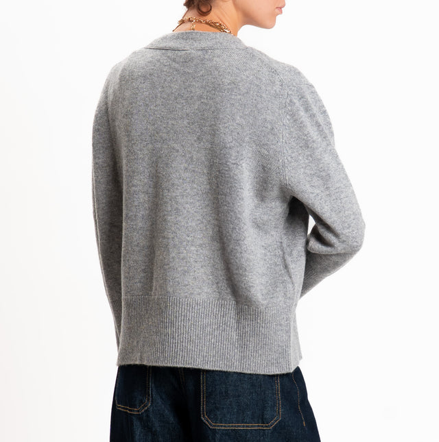 Motel-Cardigan 100% LANA SOFT - grigio melange