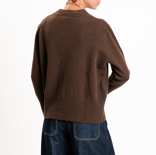 Motel-Cardigan 100% LANA SOFT - moro