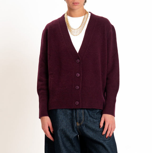 Motel-Cardigan 100% LANA SOFT - vino