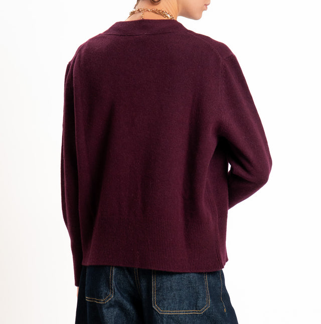 Motel-Cardigan 100% LANA SOFT - vino