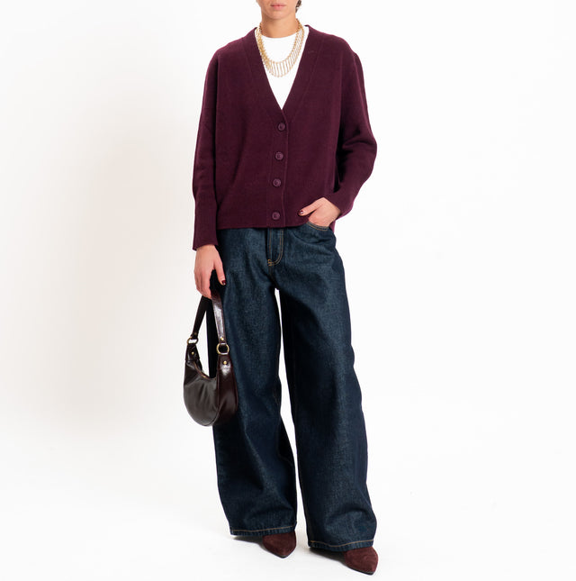 Motel-Cardigan 100% LANA SOFT - vino
