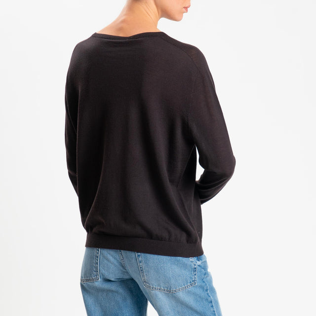 Motel-Maglia scatola 100% LANA MERINO - cioccolato