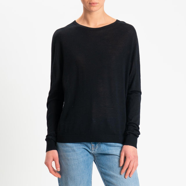 Motel-Maglia scatola 100% LANA MERINO - nero