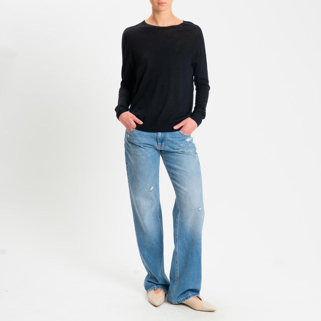 Motel-Maglia scatola 100% LANA MERINO - nero