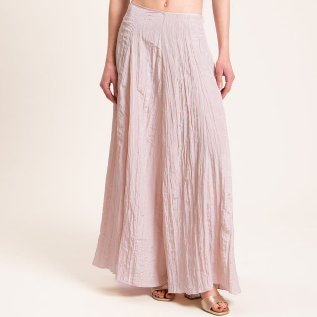 Motel-Gonna lunga ad A satin goffrato - rosa