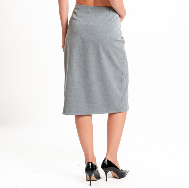 Motel-Gonna spacco davanti con pizzo - grigio/nero