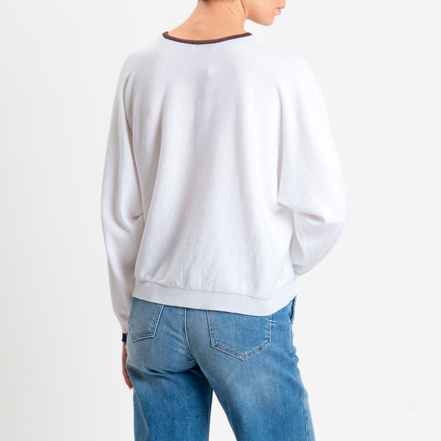 Motel-Maglia scatola bicolore - brown/off white