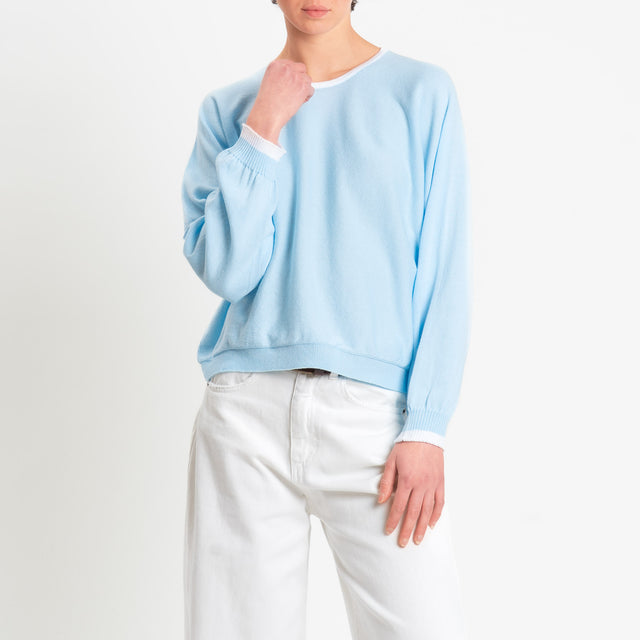 Motel-Maglia scatola bicolore - off white/light blue