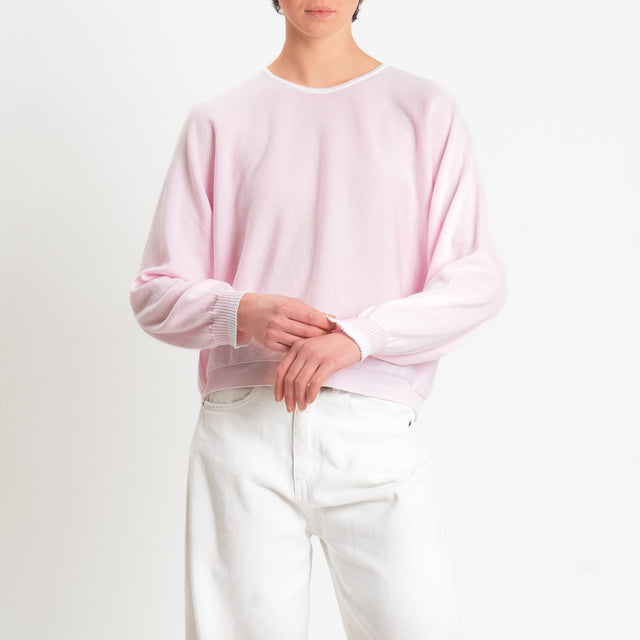 Motel-Maglia scatola bicolore - off white/pink