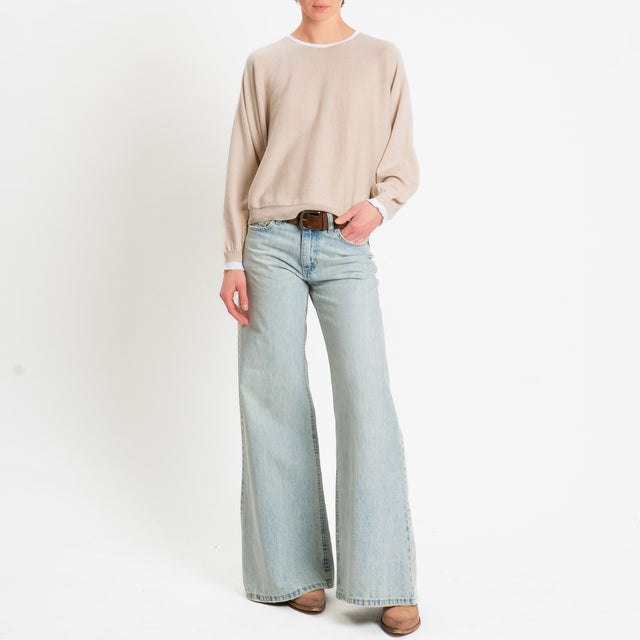 Motel-Maglia scatola bicolore - off white/beige