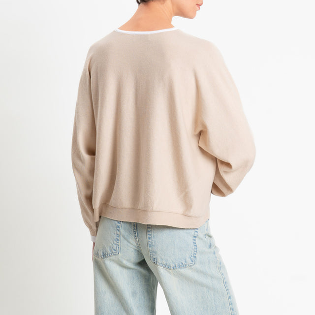 Motel-Maglia scatola bicolore - off white/beige