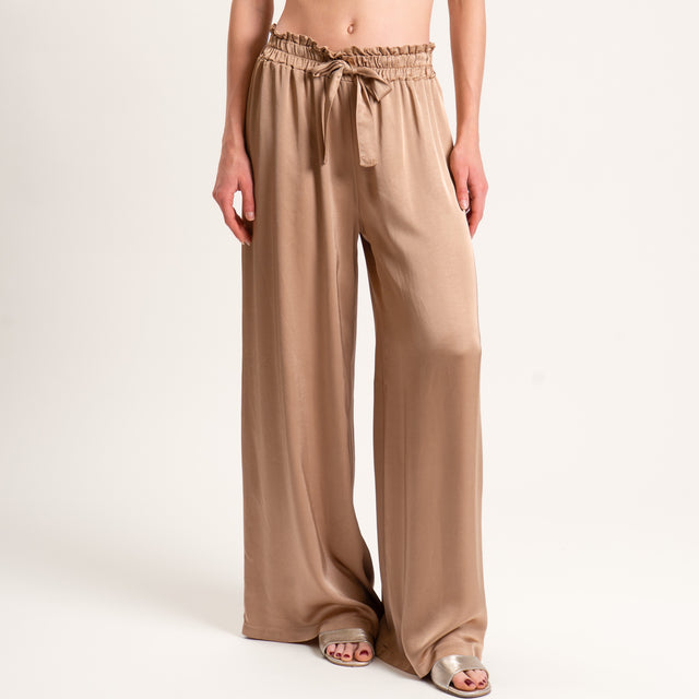 Pantalones Motel-Satin con cordón ajustable - Galleta