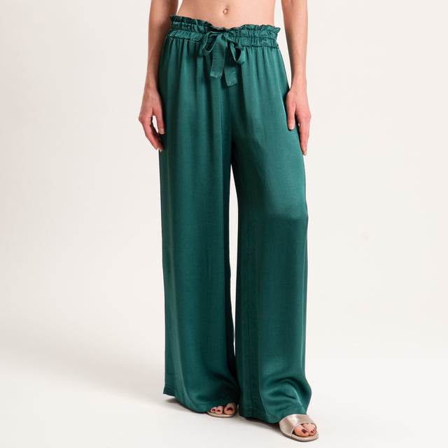Pantalón Motel-Satin con cordón ajustable - VERDE
