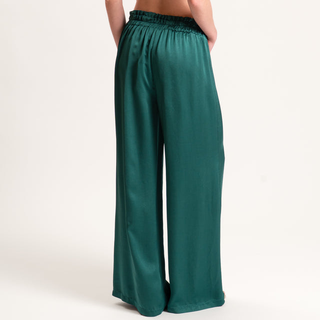 Pantalón Motel-Satin con cordón ajustable - VERDE
