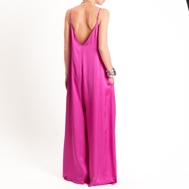 Motel-Tuta satin bretelle regolabili - fucsia