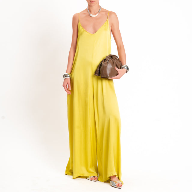 Motel-Tuta satin bretelle regolabili - lime