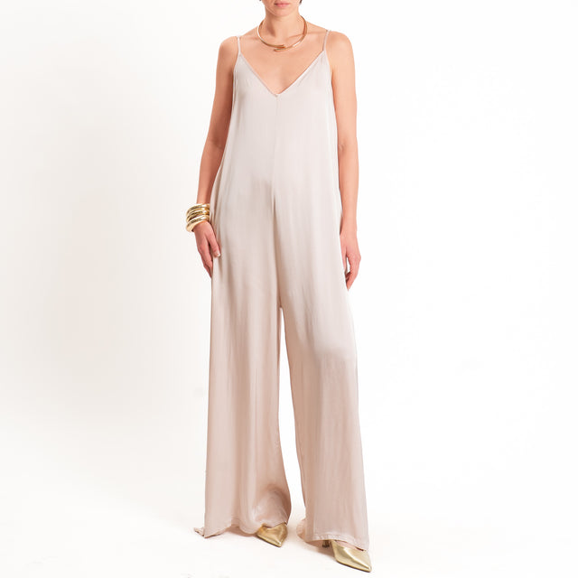 Motel-Tuta satin bretelle regolabili - rose