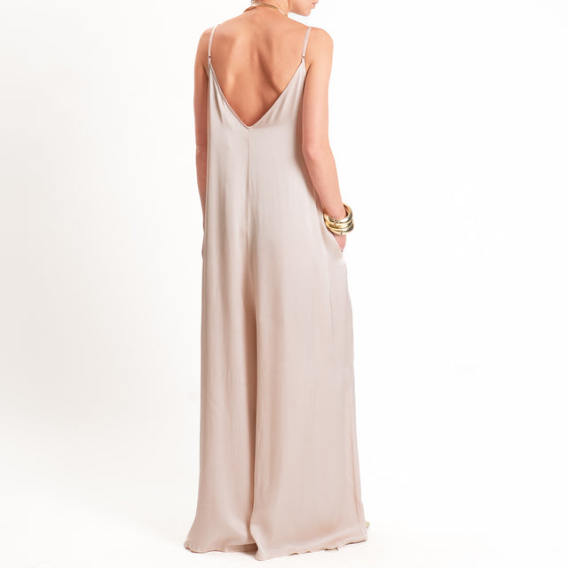 Motel-Tuta satin bretelle regolabili - rose