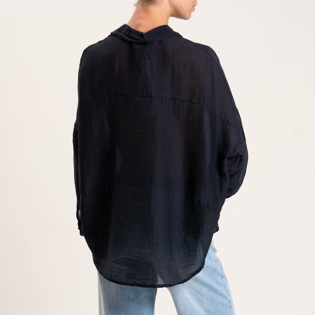 Motel-Camicia mussola - nero