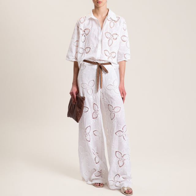 Motel-Camicia macramè - bianco