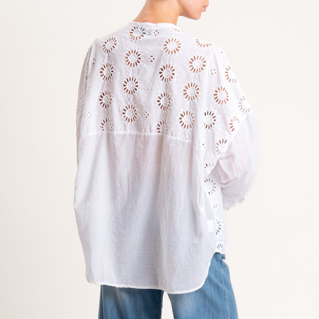Motel-Camicia pizzo san gallo - bianco