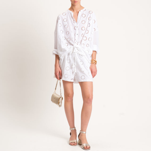 Motel-Camicia pizzo san gallo - bianco