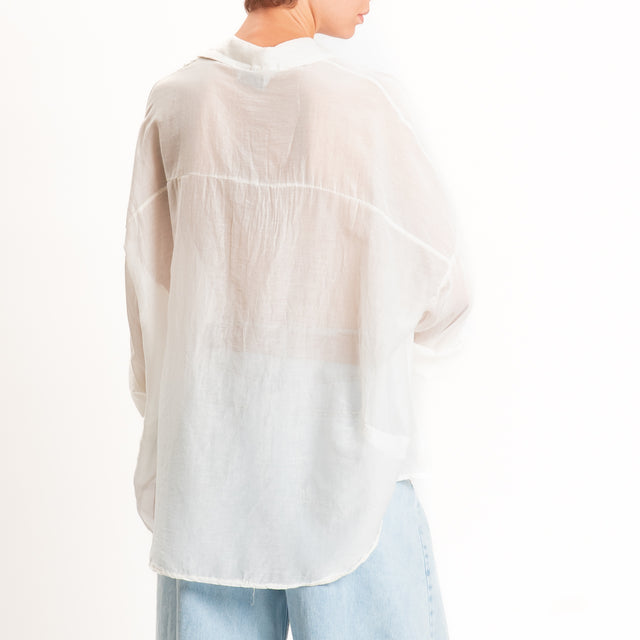 Motel-Camicia mussola misto seta - burro