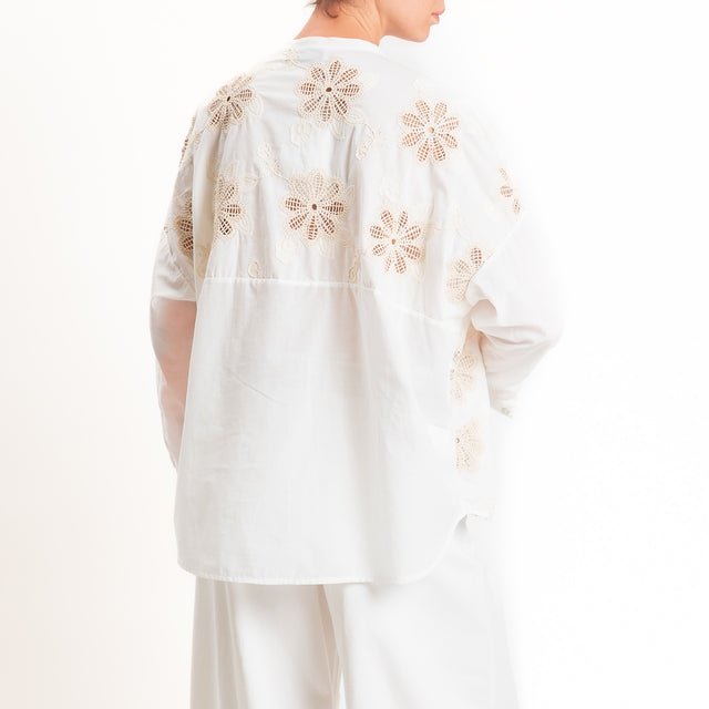Motel-Camicia con ricami - ecru'