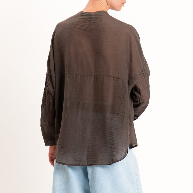 Motel-Camicia mussola con ricami - cocco