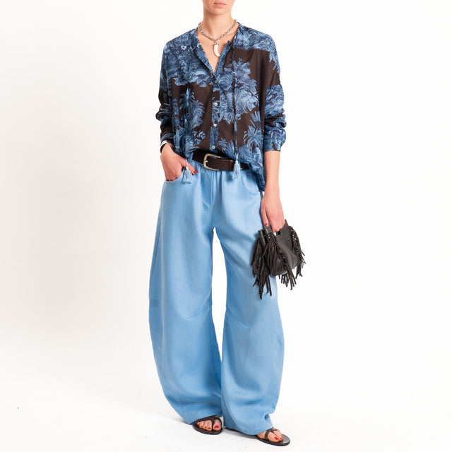 Motel-Camicia mussola fantasia - moro/jeans