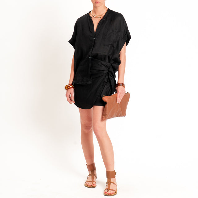 Motel-Gonna pareo 100% lino - nero