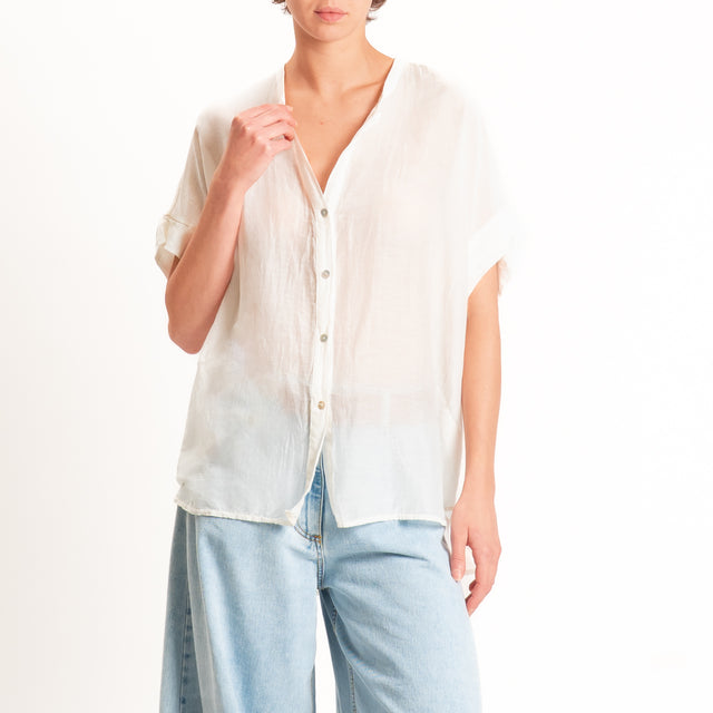 Motel-Camicia mussola misto seta - burro